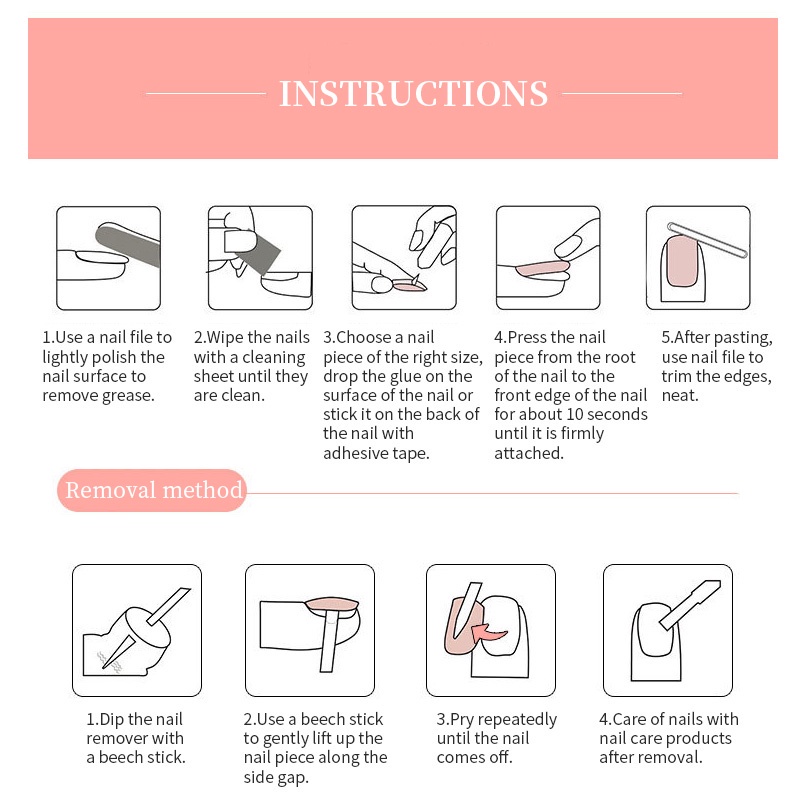 1 Hộp 100 Móng Tay Giả Nhiều Màu Dán Trang Trí