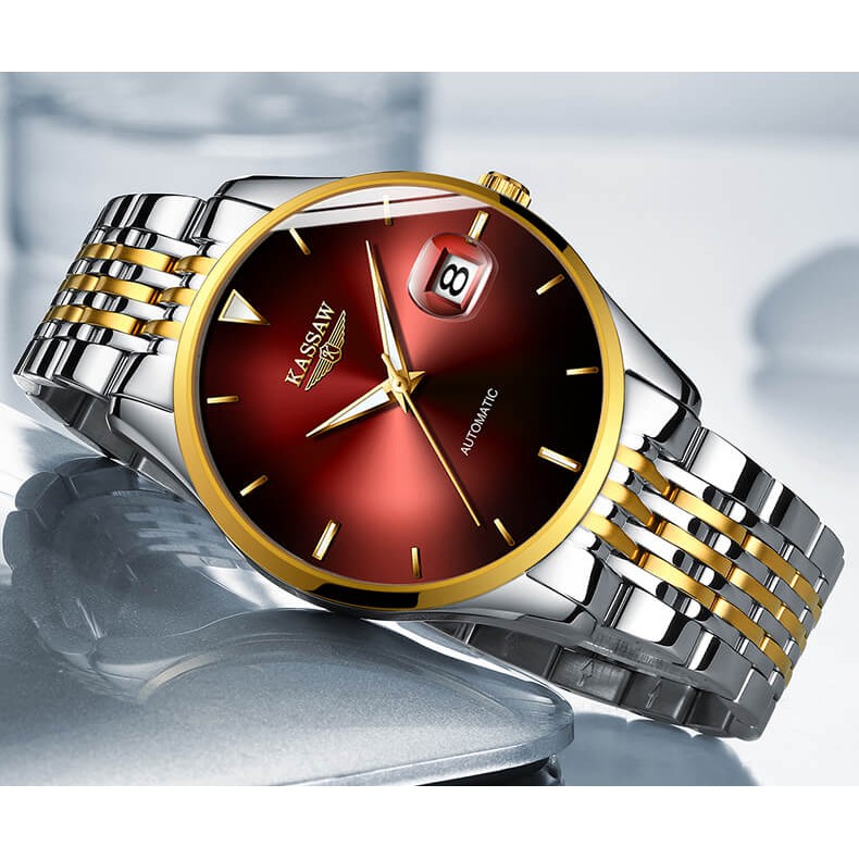 Đồng hồ nam chính hãng KASSAW K867-3 Kính sapphire ,chống xước,Chống nước ,BH 24 tháng,Máy cơ (Automatic) ,dây kim loại