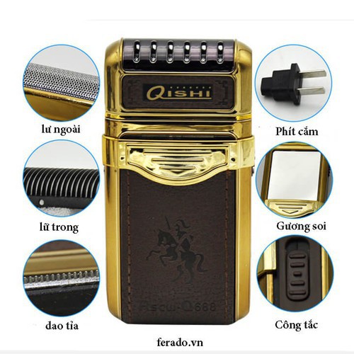 Cạo Râu Qishi Q688 bọc da