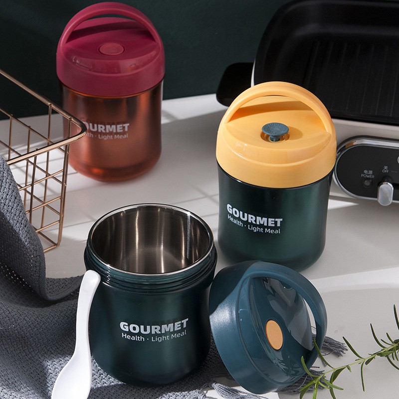 Bình ủ cháo 500ml ruột inox 304 giữ nhiệt rất lâu có quai sách | BigBuy360 - bigbuy360.vn