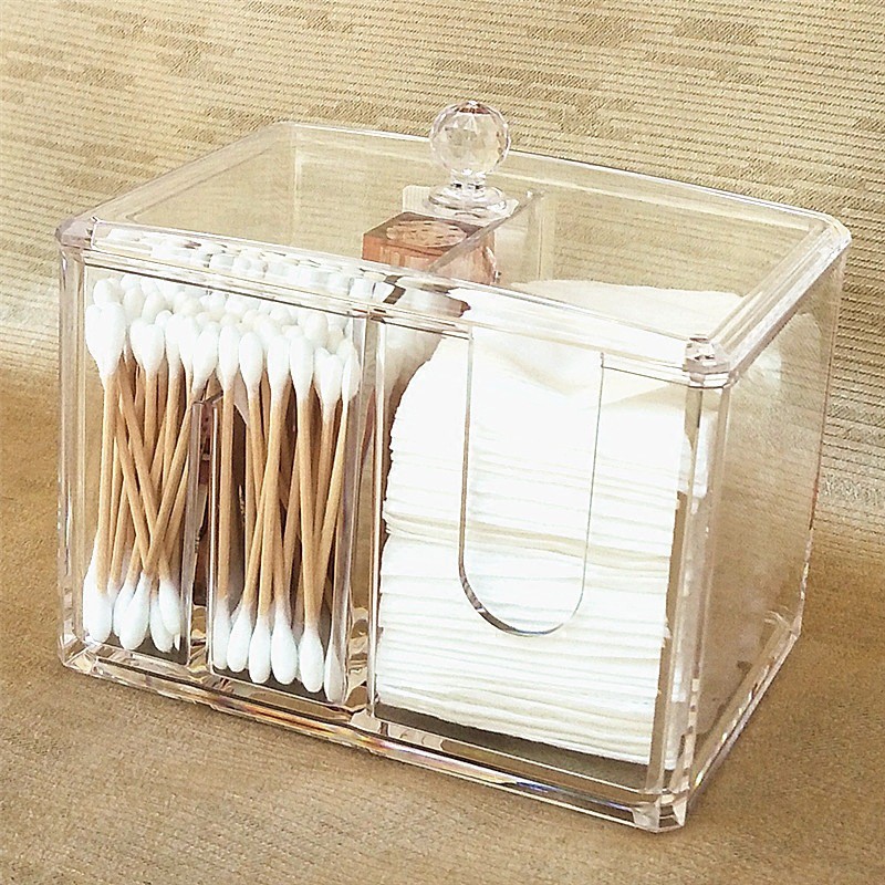 Hộp Đựng Tăm Bông Và Tăm Miếng Cotton Trang Điểm Tiện Dụng
