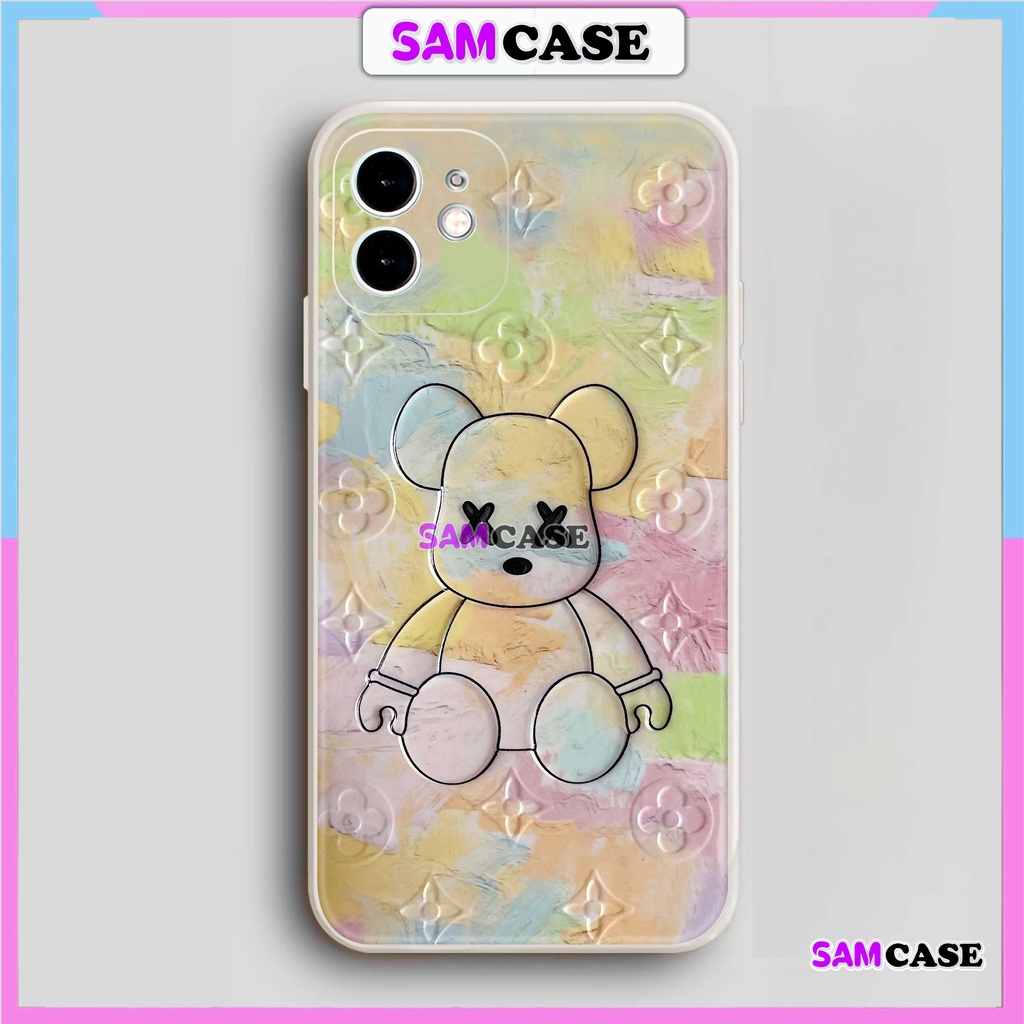 Ốp lưng iPhone 6/6s/7/8/X/XS/11/12/13/14 Pro Plus Max viền vuông chống sốc bảo vệ camera silicon mềm Hình Kaws31-1