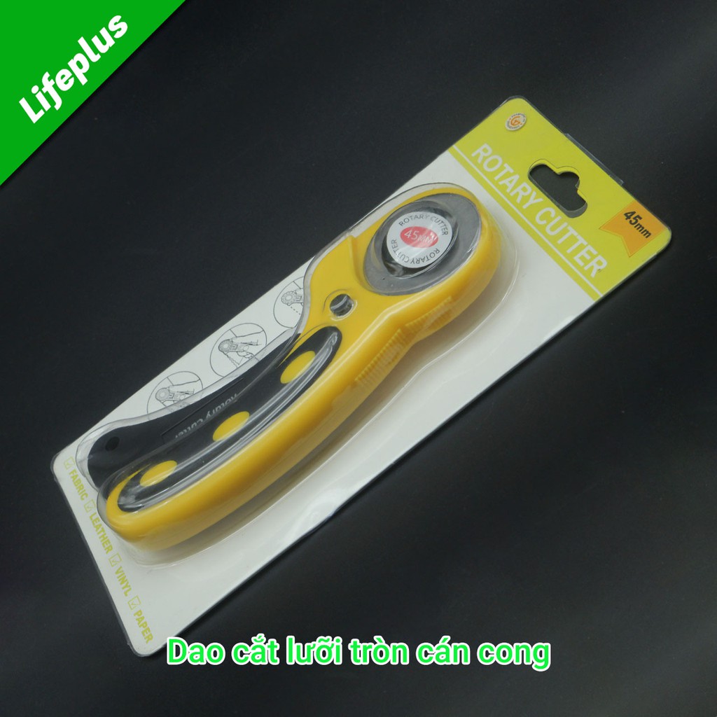 Dao cắt lưỡi tròn ABS 45mm cán cong cao cấp chuyên cắt vải, da