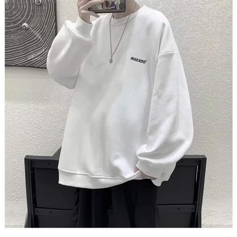 Áo Nỉ Sweater Nam Nữ Dáng Rộng Ulzzang Hàn Quốc In Chữ Mailkkoo
