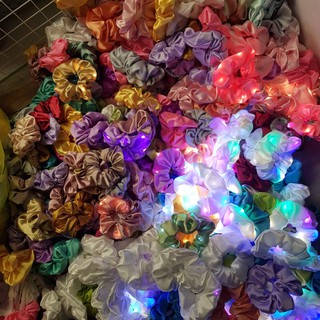 Dây buộc tóc vải scrunchies phát sáng