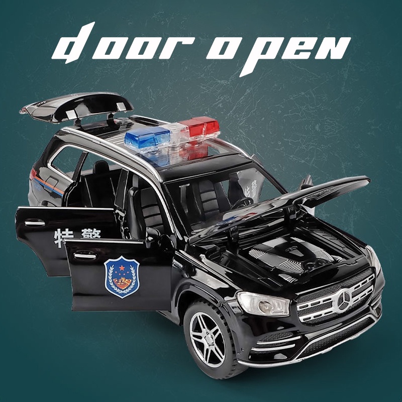 Mô Hình Xe Cảnh Sát Mercedes Benz GLS580 Tỉ Lệ 1: 32 Bằng Hợp Kim Có Đèn Và Nhạc