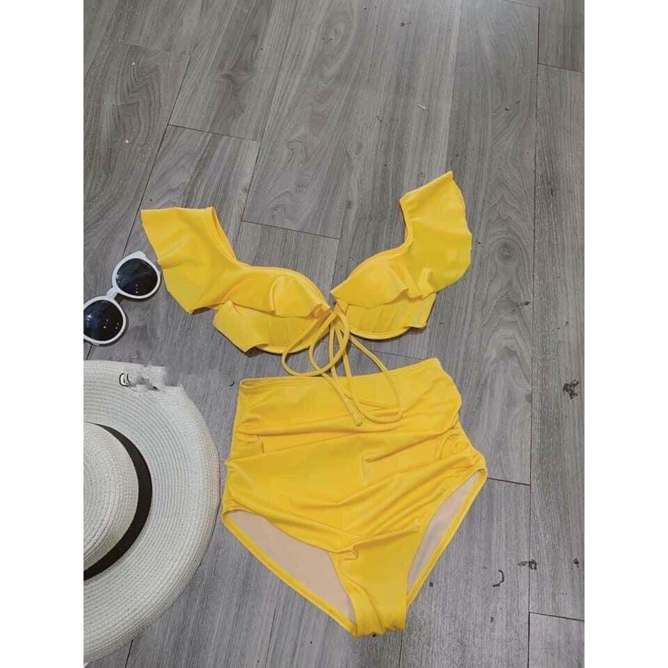 Bikini 2 Mảnh Áo Bèo Đỏ Thời Trang Nữ Mặc Đi Biển Sexy