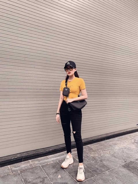 ÁO THUN ÔM CROPTOP CHỮ NHỎ MÁC XINXIN MS85166