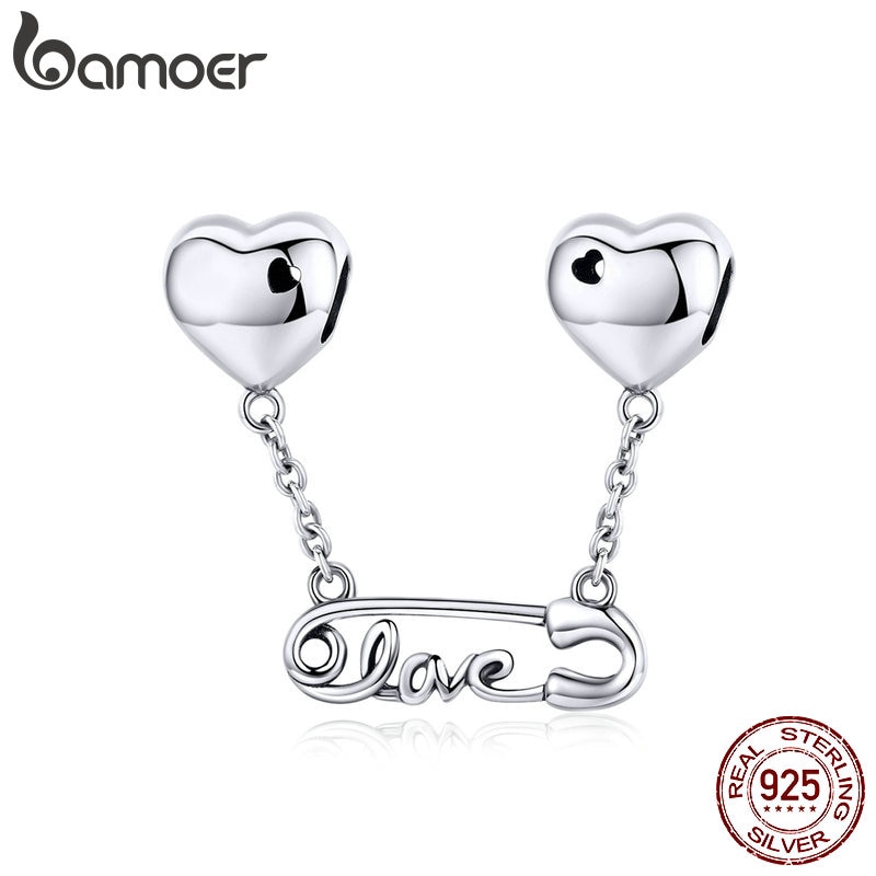 BAMOER Dây Chuyền Bạc 925 Mặt Hình Trái Tim Và Chữ Cái Thời Trang Cho Nữ