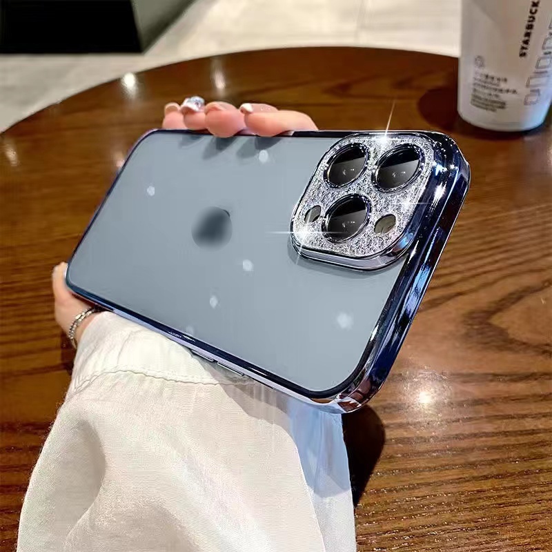 Ốp Điện Thoại Mềm Trong Suốt Mạ Điện Linh Hoạt Cho IPhone 13 12 11 Pro Max XS Max XR X 8 7 Plus