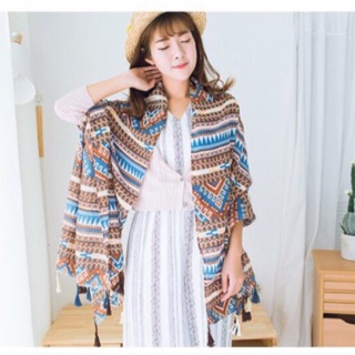 Khăn choàng thổ cẩm vintage Aztec