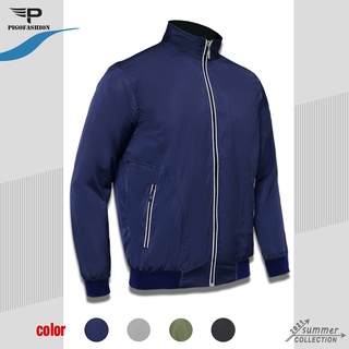 Áo khoác dù nam cổ đứng có viền dạ quang PigoFashion SPMAKD37 màu xám