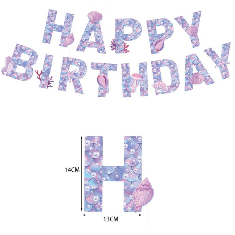 Set 10 Bong Bóng Hình Nàng Tiên Cá 1st Trang Trí Tiệc Sinh Nhật Cho Bé