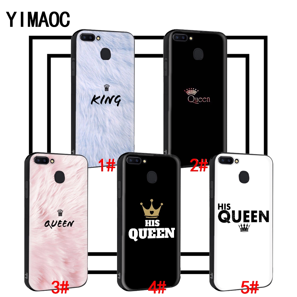 Ốp điện thoại hình Queen & King cho Oppo A3S A5 A37 A39 A5S A7 A59 F1S F3 A1 F5 F7 F9