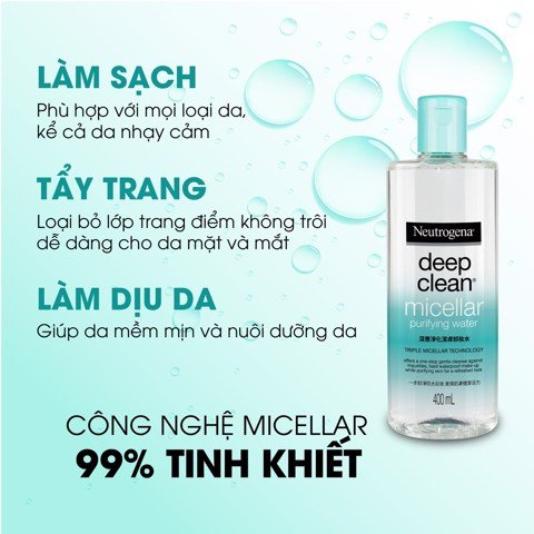 Nước Tẩy Trang Thanh Lọc Và Làm Sạch Sâu Neutrogena Deep Clean Micellar Purifying Water