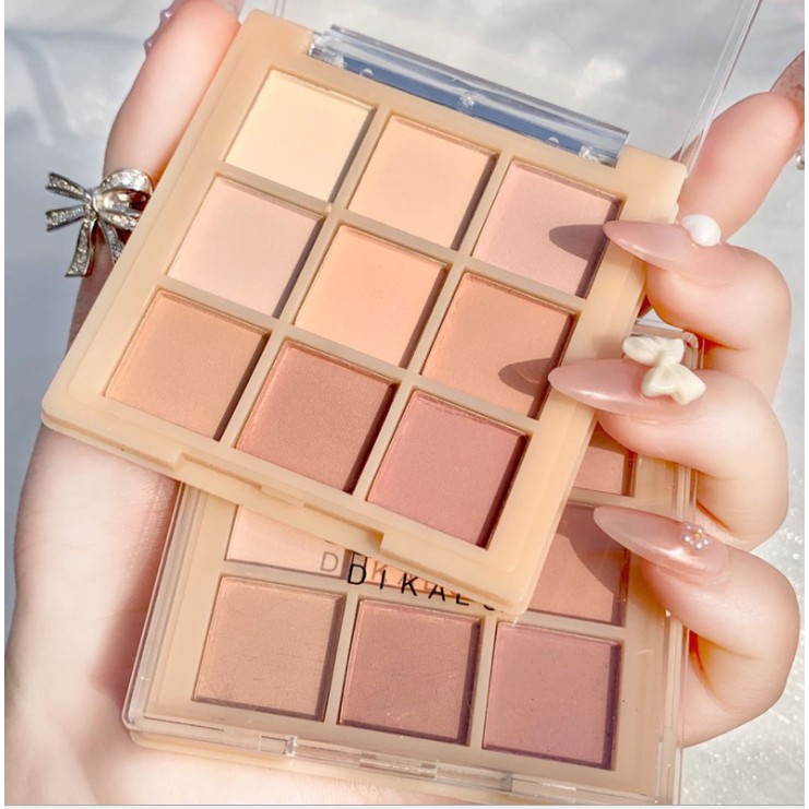 Bảng Phấn Mắt 9 Ô DIKALU Tone Cam có Nhũ Minbeauty (S2)
