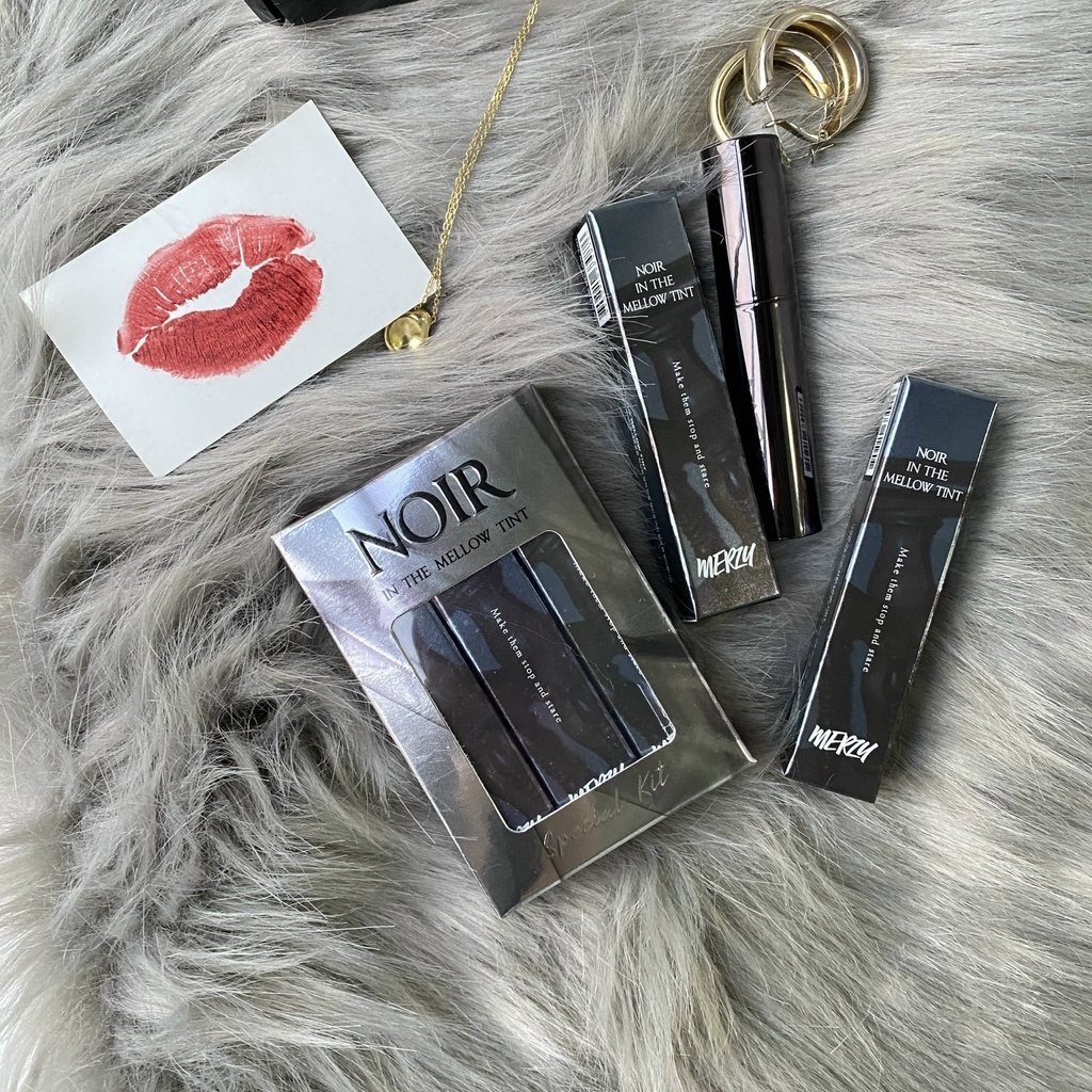 Set 3 Màu Son Kem Lì Merzy Noir In The Mellow Tint Special Kit 4g/thỏi