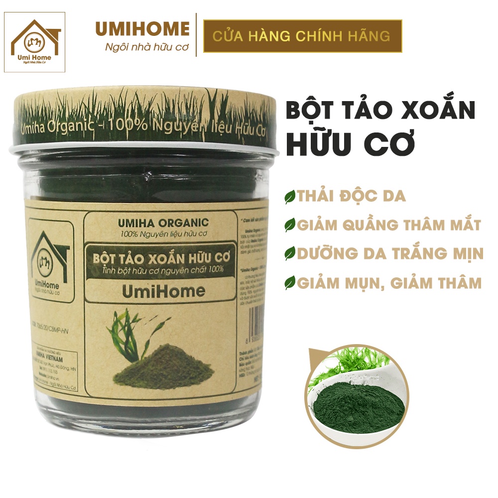 Bột Tảo Xoắn đắp mặt nạ hữu cơ UMIHOME nguyên chất 135G