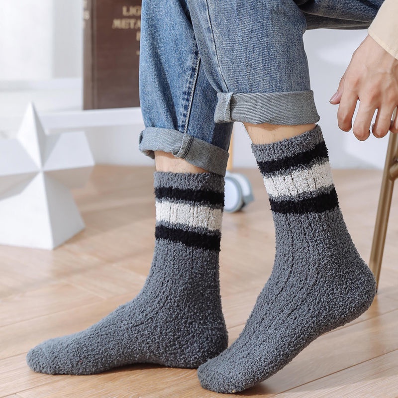 Vớ Len Ngủ Giữ Ấm Chân Vintage Cho Nam Sọc Cổ Cao
