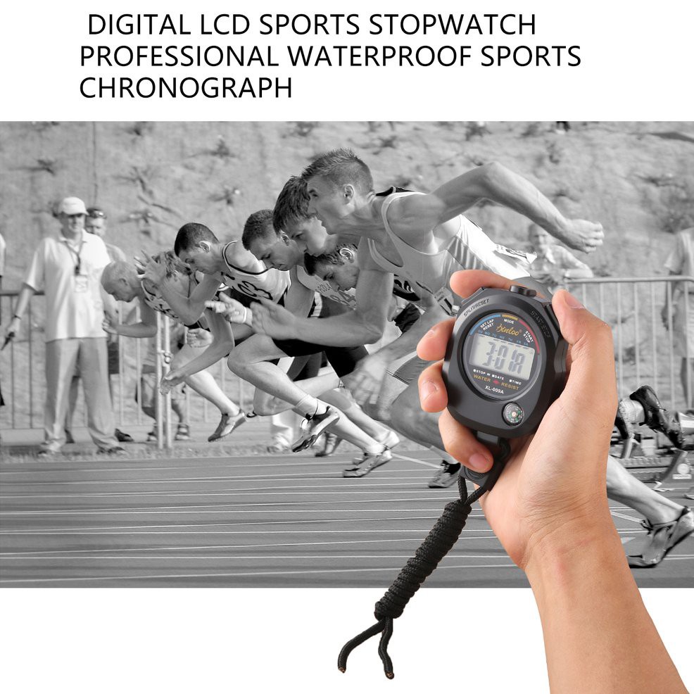 Digital LCD Sports Stopwatch Professional Waterproof Sports Chronograph