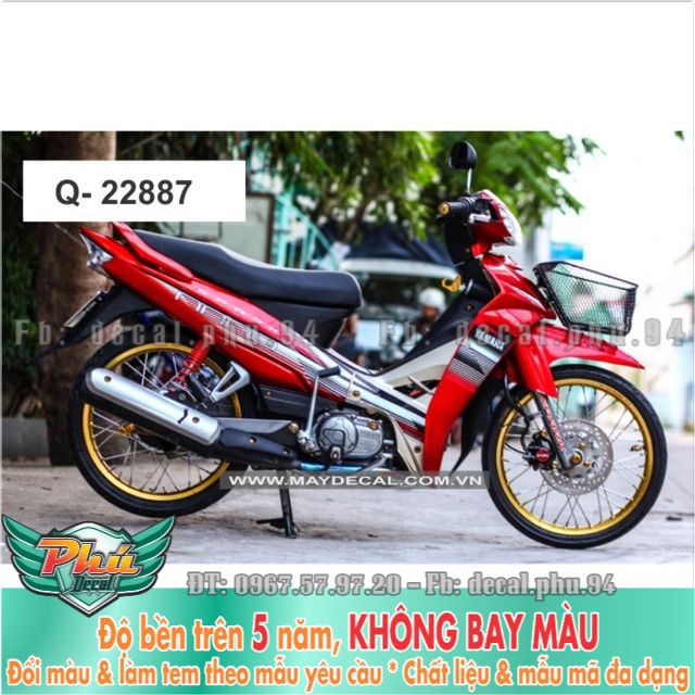 Tem rời sirius đỏ đen thái decal trắng sữa -1