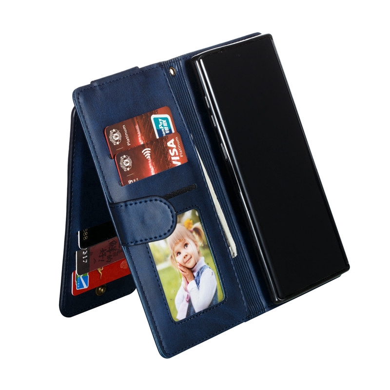Bao da điện thoại nắp lật kiêm giá đỡ có khóa kéo cho Samsung Note10 Lite A72 A71 A70 A52 A52s A51 A50 A31 A21S
