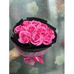 Bó hoa sáp tròn 9 bông to không kèm hộp