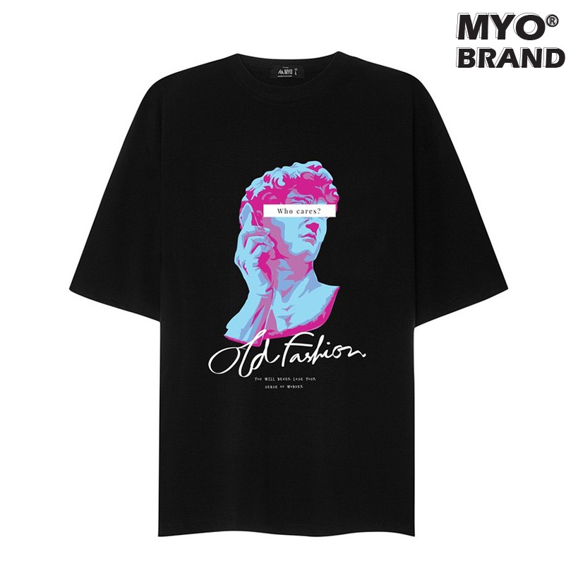 ÁO Phông Oversize MYO Vải Cotton In Hình Who Care
