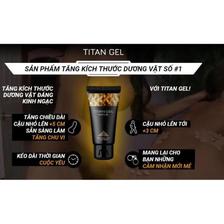 [CHÍNH HÃNG BAO ĐỔI TRẢ] Massage Titan-Gel-Gold tăng kích thước cậu nhỏ và chống xuất tinh sớm