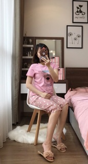Bộ cotton lửng mặc nhà