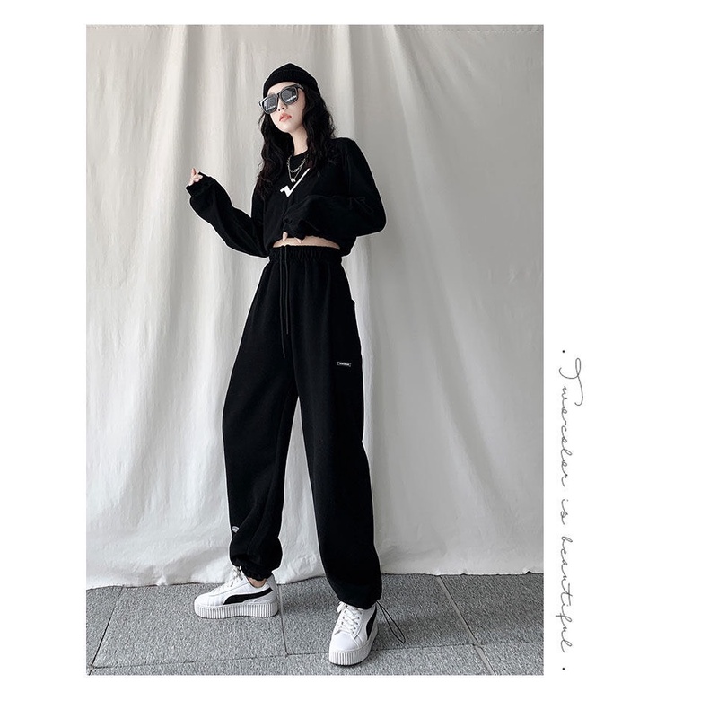 Quần JOGGERS unisex ống rộng có dây rút mặc hai kiểu siêu đẹp