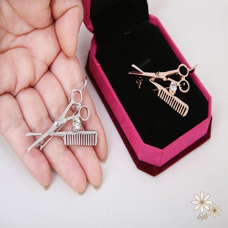 Ghim Cài Áo Hình Kéo/ Kéo/ Kéo/ Lược Đính Kim Cương Giả Dành Cho Nam Giới