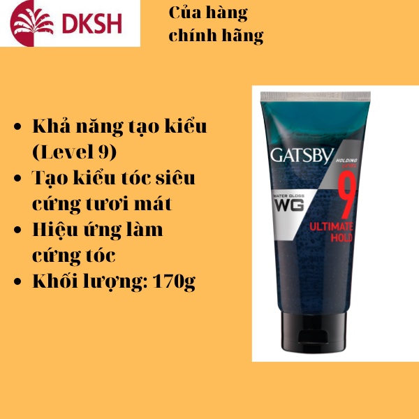 Gel Vuốt Tóc GATSBY Water Gloss GEL giúp cứng tóc, dễ dàng tạo kiểu.