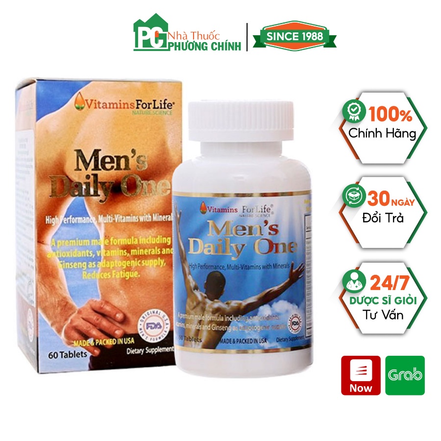 Vitamin Tổng Hợp Cho Nam Giới Men's Daily One Vitamins for Life Bổ Sung Vitamin Và Khoáng Chất Hàng Ngày Hộp 60 Viên