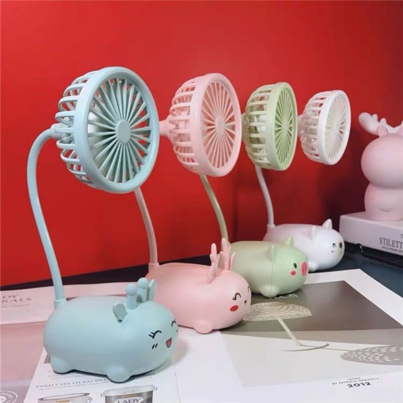 QUẠT TÍCH ĐIỆN MINI CUTE NHỎ GỌN ĐỂ BÀN,QUẠT HÌNH THÚ CẦM TAY XOAY 360° LOẠI TỐT