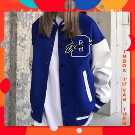 Áo Bomber - Jacket Vasity tay da chất dạ ép phối chữ thêu xù cao cấp loại 1 DangAnhPhapAG Shop