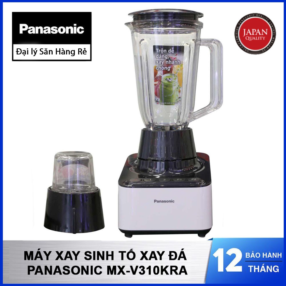 Máy Xay Sinh Tố Xay Đá Panasonic MX-V310KRA cối thủy tinh sản xuất Malaysia 2L 600W - Chính hãng bảo hành 12 tháng