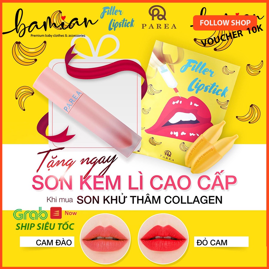 Son chuối Filler Lipstick làm hồng tươi cho đôi môi căng bóng