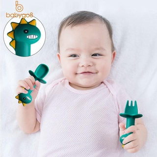 1 Bộ Thìa Và Nĩa Silicon Mềm Cho Bé Sơ Sinh