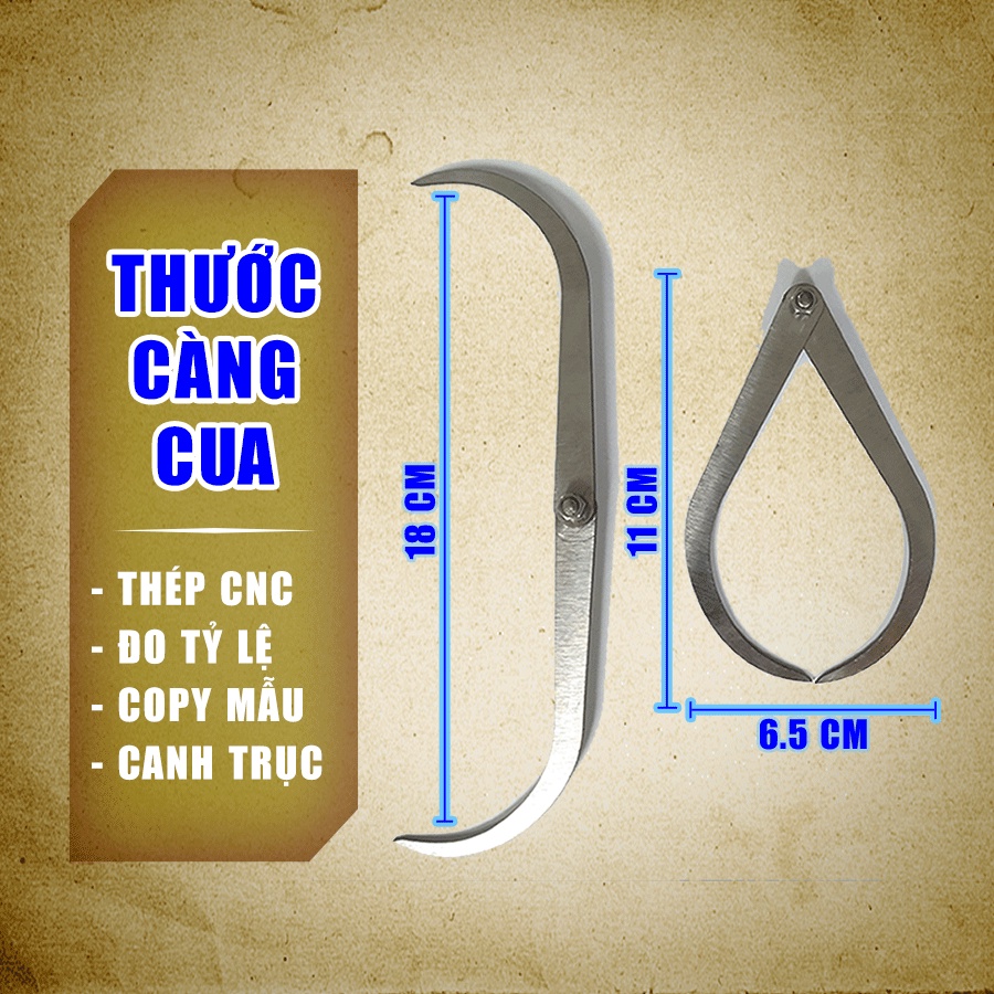 Dụng cụ điêu khắc: Thước Càng Cua Thép CnC siêu dày - Đo tỷ lệ, copy mẫu, canh đều trục chính xác và dễ dàng hơn