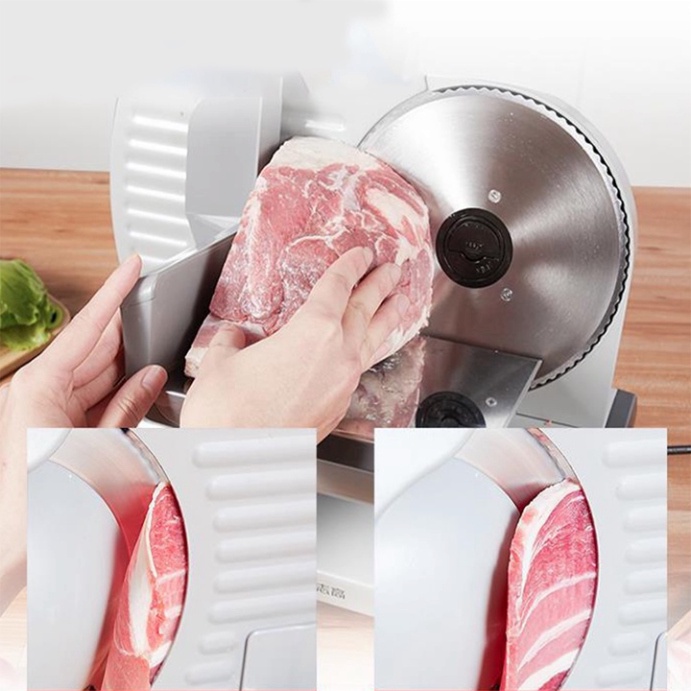 Máy Thái Thịt Sống, Chín Giò Chả, Thực Phẩm Đa Năng Điều Chỉnh Độ Dày 0.5-15mm