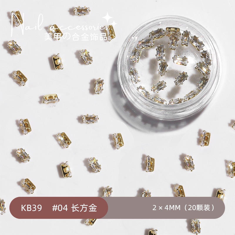 Móng Tay Giả Trong Suốt Đính Đá zircon Hình Vuông Tinh Tế 2022