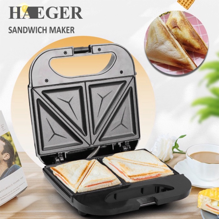 [Mã ELHADEV giảm 4% đơn 300K] Máy nướng kẹp thịt Haeger, nướng bánh mì Sandwich