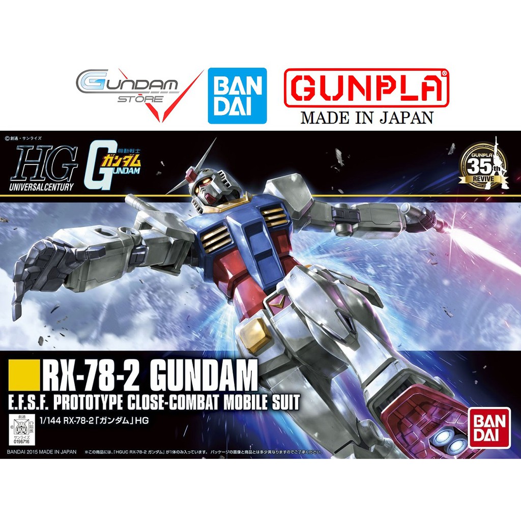 Gundam Bandai Hg Rx-78-2 1/144 Hguc Uc Mô Hình Đồ Chơi Lắp Ráp Anime Nhật