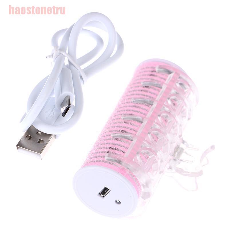 Lô cuốn tóc sạc điện USB tự dính uốn mái dài Hàn Quốc