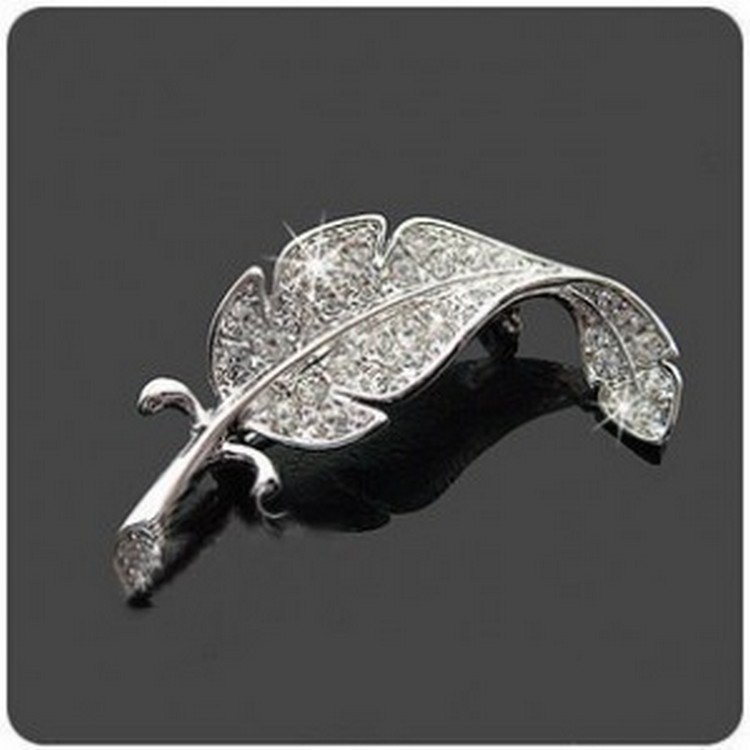 Ghim Trâm cài áo Vest / lapel pin hình lông chim đính đá xinh xắn dành cho nữ