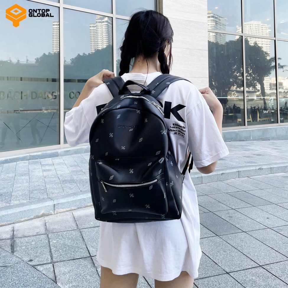 Balo nam đi học thời trang màu đen Local Brand ONTOP - Level - Hàng nhập khẩu