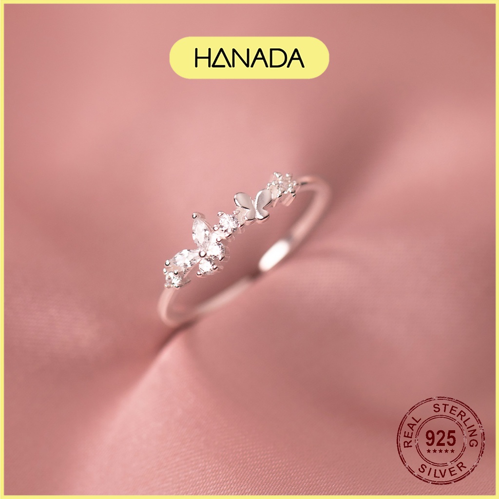 Nhẫn Bạc 925 Hanada Hoa Đá Đơn Giản Tiểu Thư 1024 P6