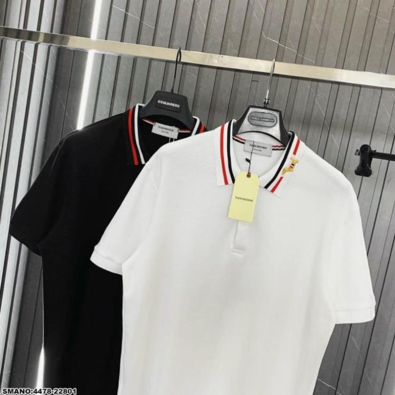 Áo Polo Nam Thom Browne Cổ Thêu Chú Chó Cực Đẹp - Áo Nam Polo Thom Cao Cấp