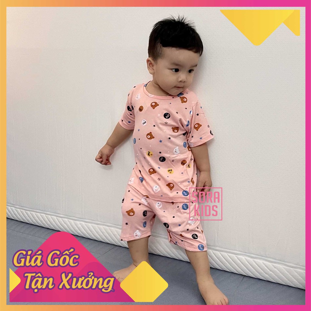 Bộ Quần Áo Cộc Tay Minky Mom, bộ cộc tay cho bé trai bé gái hình thú nhỏ đáng yêu co dãn, thẫm hút tốt